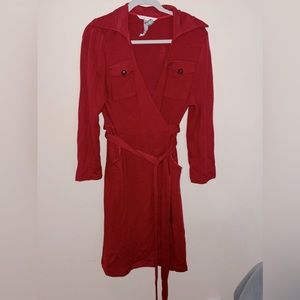 diane von furstenberg (DVF) red sweater wrap dress